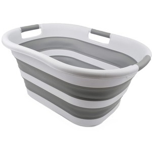 SAMMART 40L (10.5 gallon) Collapsible Plastic Laundry Basket - 1 of 4