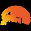 Junior's Design By Humans Halloween witch silhouette By InfaredDesigns T-Shirt - 2 of 3