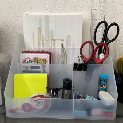Medium Plastic Desk Organizer Clear - Brightroom™