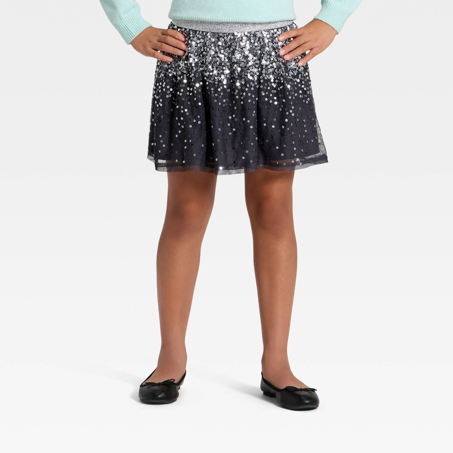 Girls' Holiday Skirt - Cat & Jack™ Gray