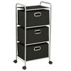vidaXL Shelving Unit with Storage Boxes - Lightweight Steel and Non-Woven Fabric Organisation Unit - Mobile Black Shelving with Castors - 2 of 4
