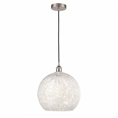 White Mouchette - 1 Light Cord Hung Pendant In Modern Style-16.63 Inches Tall and 13.75 Inches Wide