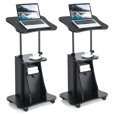 Podium Stand,Portable Lectern With 7 Adjustable Height Positions,Podium