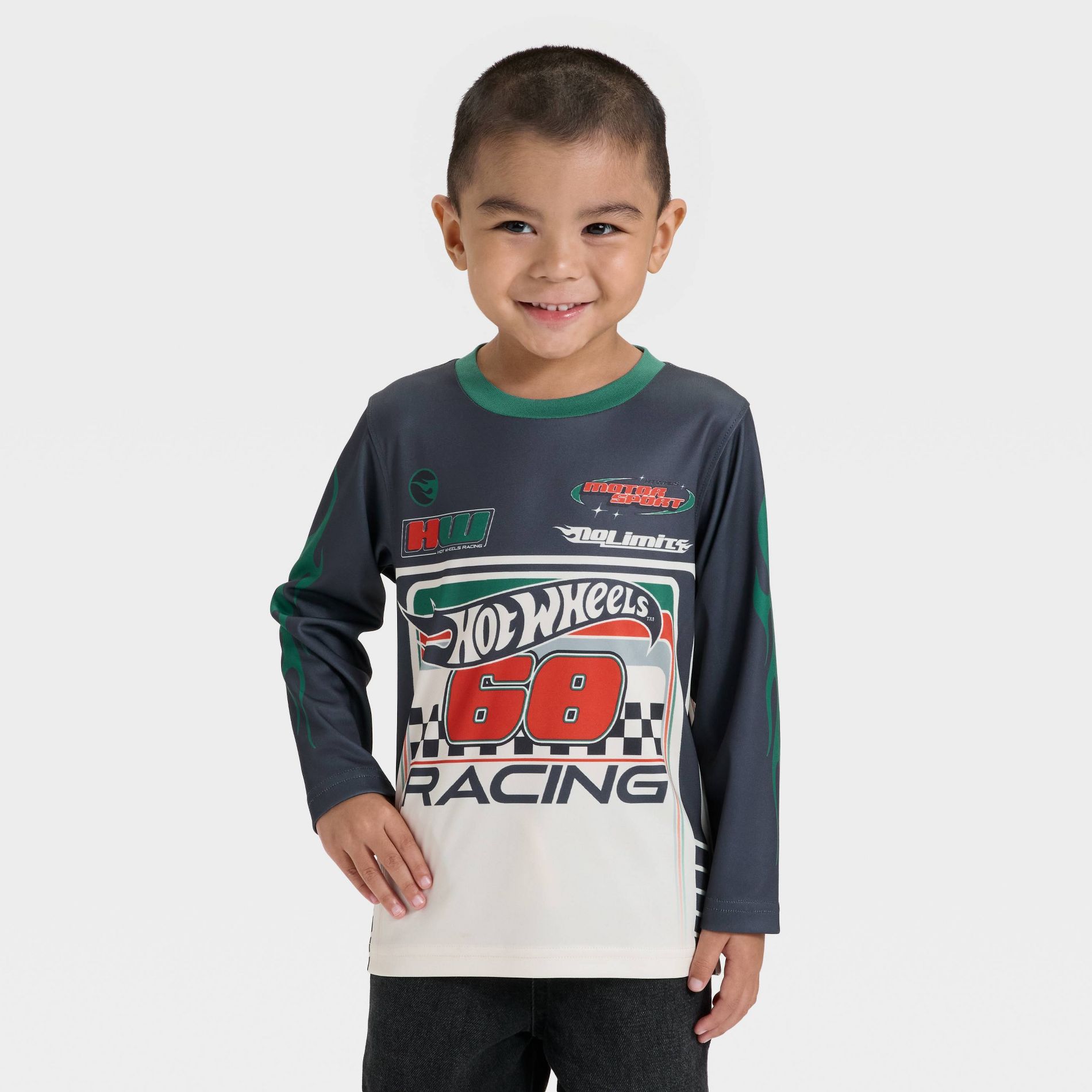 Toddler Boys' Hot Wheels Racing Jersey - Black