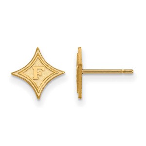 Black Bow Jewelry 10k Yellow Gold Furman Paladins NCAA Post Earrings - 1 of 3