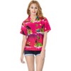 LA LEELA Hawaiian Shirts Womens Summer Beach Party Blouses Shirt T-Shirt Blouse Short Sleeve Tropical Vacation Tee Shirts Tops for Women - 4 of 4