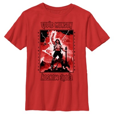 Boy's Stranger Things White Hellfire Club Rockstar Eddie Munson T