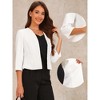 Allegra K Women's Open Front Collarless 3/4 Sleeve Peplum Business Work Suit Blazer - image 2 of 4