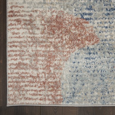 Elysian Ivory Abstract Synthetic 4' x 6' Easy-Care Area Rug