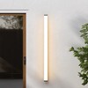 Rennnsan Mevril 39"W Hardwired Linear Modern LED Dimmable Outdoor Wall Sconce in Black - 4 of 4