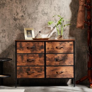 CAVINAS  6-Drawer Dresser with 2 Columns and 3 Rows,Modern Storage Cabinet Dresser with TV Stand for Bedroom,Entryway,Metal Frame - 1 of 4