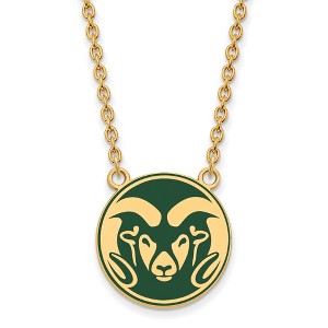 Black Bow Jewelry 14k Yellow Gold Plated Sterling Silver Colorado State Rams NCAA Necklace 18 Inch - 1 of 4