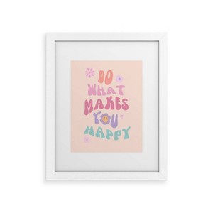 Deny Designs Cocoon Design Danish Pastel Retro Inspirational Quote White Framed Art Print - 1 of 4