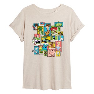 Women's - Toy Story 4 - Buzz, Woody, And Friends Oversized Graphic T-Shirt - 1 of 4