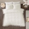 Sapphtopaz Full/Queen Sheet Set, Tufted Cotton Chenille Medallion Fringe Coverlet Mini Set, Boho Shabby Chic/Fringe Hem - Bedding with Shams - 2 of 4