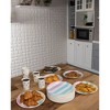 Blue Panda 80-Count Disposable Paper Plates Party Supplies Multi-Colored Pastel Stripes Design, 9"x9" - 3 of 4