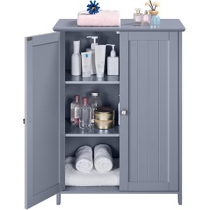 Yaheetech Free-Standing Bathroom Cabinet Double Door Kitchen Cupboard with Adjustable Shelves - 1 of 4