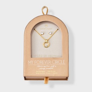 Beloved + Inspired 14K Gold Dipped Necklace and Earring Set 2pc - 1 of 4