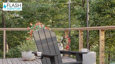Gray High-Density Polyethylene Adirondack Chair with Armrests