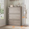 Shoe Cabinet with 3 Flip Drawers, Wooden Shoe Organizer Cabinet with Adjustable Shelf, Shoe Storage - 2 of 4