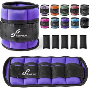 Sportneer Adjustable Ankle Weights for Women and Men 7 lbs/Pair Adjustable Leg Weights with Secure Straps - 1 of 4