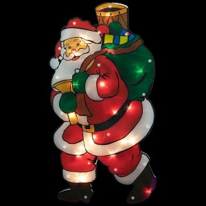 Northlight 17.5" Lighted Santa Claus Christmas Window Silhouette - 1 of 4