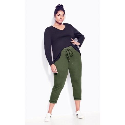 Women's Plus Size Denim Stretch Jogger Khaki - Average | Zim u0026 Zoe : Target