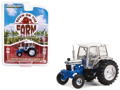 1989 Ford 7610 Silver Jubilee Tractor Silver & Blue w/White "Down on the Farm" Series 7 1/64 Diecast Model Cars by Greenlight