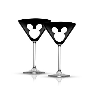 JoyJolt Disney Luxury Mickey Mouse Crystal Martini Glass - 10 oz - Set of 2 - 1 of 4