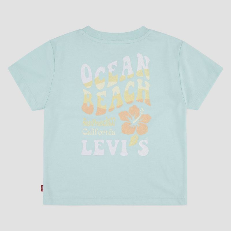 Levi&#39;s® Girls&#39; &#39;Ocean Beach&#39; Mid-Crop Short Sleeve T-Shirt - Mint Blue, 2 of 6