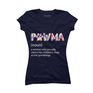 Junior's Design By Humans Grandmother Loves Grandogs Pawma By littlesenh1 T-Shirt - 1 of 2