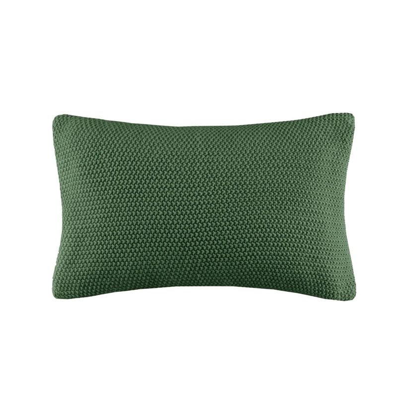 Ink+Ivy 12&#34;x20&#34; Oversize Bree Knit Oblong Throw Pillow Cover Green, 1 of 6