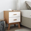 vidaXL Bedside Cabinet Storage End Table Bedroom Furniture Solid Wood Pine - Brown - 3 of 4