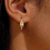Cubic Zirconia Huggie Earrings 14k Gold Plated Tiny Earrings Small Huggie Hoop Earrings Simple Lightweight Hoops Gift for Women - 3 of 4