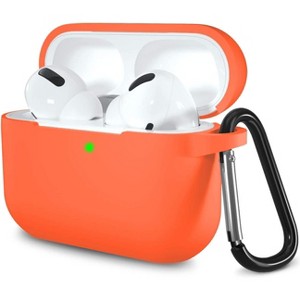 BONGEEK AirPods Pro Case Cover,Soft Silicone Protective Cases Cover Skin for Apple AirPod Pro 2 Charging Case Keychain Front LED Visible,Orange - 1 of 4