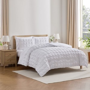 Nestl Bed in a Bag, 7pc Comforter Set Seersucker Design, Modern Comforter Sets with Sheets, Bed in a Bag Bed Set - 1 of 4