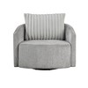 Chenille Upholstered Swivel Chair with Plush Back Pillow, Attached Seat Cushion, Foam Padding and 360-Degree Swivel - 2 of 4