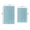 Knightsbridge Stylish And Comfortable Traditional Linear Design 2 PC Cotton Bath Rug Set 20"x30" & 24"x40" Ivory - 3 of 4