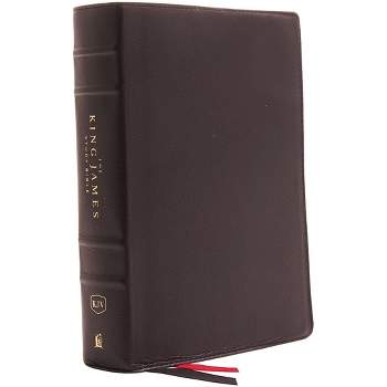 The King James Study Bible, Genuine Leather, Black, Full-Color Edition - Large Print by  Thomas Nelson (Leather Bound)