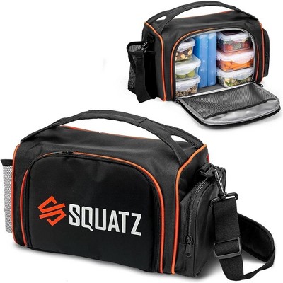 SQUATZ Black Polyester Meal Prep Lunch Box - Black