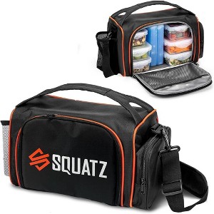 SQUATZ Black Polyester Meal Prep Lunch Box - Black - 1 of 4