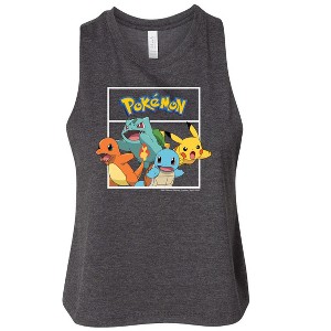 Women's Pokémon Team Pokémon Graphic Racerback Tank - Heather Charcoal - Medium - 1 of 3