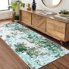 Acekool Modern Washable Rug 8x10: Non-Slip Stain Resistant Carpet for Living Room, Bedroom, Nursery – Fuchsia/Green - 2 of 4