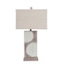 HomeRoots Set of Two 28" Brown And White Coastal Sand Dollar USB Table Lamp With Tan Shade - 4 of 4