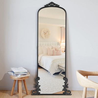 Dovelina Metal Framed Arch Top with Carving Decorative Wall Mirror