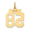 Black Bow Jewelry 14k Yellow Gold, Jersey Collection, Small Number 58 Pendant - 3 of 4