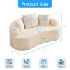 Mjkone Minimalist Curved Loveseat Sofa Couch,Chenille Upholstered 2-Seater Sofa with 3 Pillows,No Assembly Required - 2 of 4