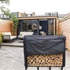 Firewood Rack Stand Heavy Duty Logs Holder for Outdoor Indoor Fireplace Metal Wood Pile Storage Stacker Organizer - 4 of 4