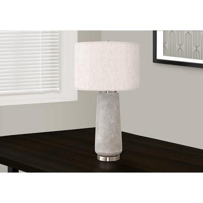 Monarch Specialties Lighting 29inchH Table Lamp Grey Resin Ivory / Cream Shade Modern