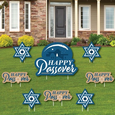 Big Dot of Happiness Happy Passover - Yard Sign and Outdoor Lawn Decorations - Pesach Party Yard Signs - Set of 8